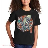 Japanese Kracken Octopus Monster Kids T-Shirt thumb 2