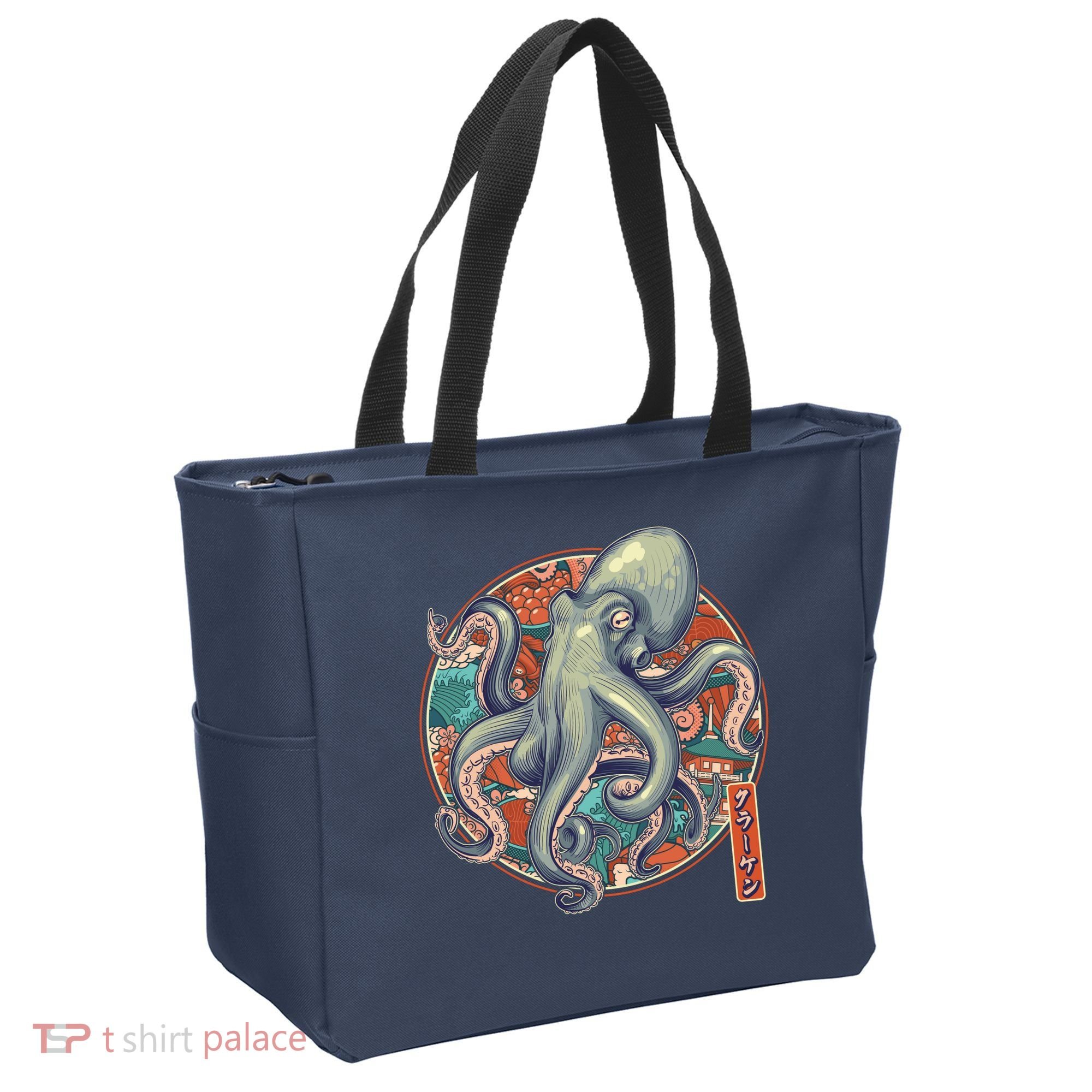 Japanese Kracken Octopus Monster Tote Bag