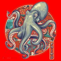 Japanese Kracken Octopus Monster Santa Hat thumb 1
