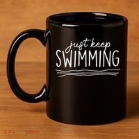 Just Keep Swimming Funny Newbies Swimmer Swimming Coach 11oz C Handle Ceramic Mug thumb 4