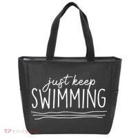 Just Keep Swimming Funny Newbies Swimmer Swimming Coach Tote Bag thumb 0