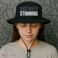 Just Keep Swimming Positive Quote Bucket Hat thumb 3