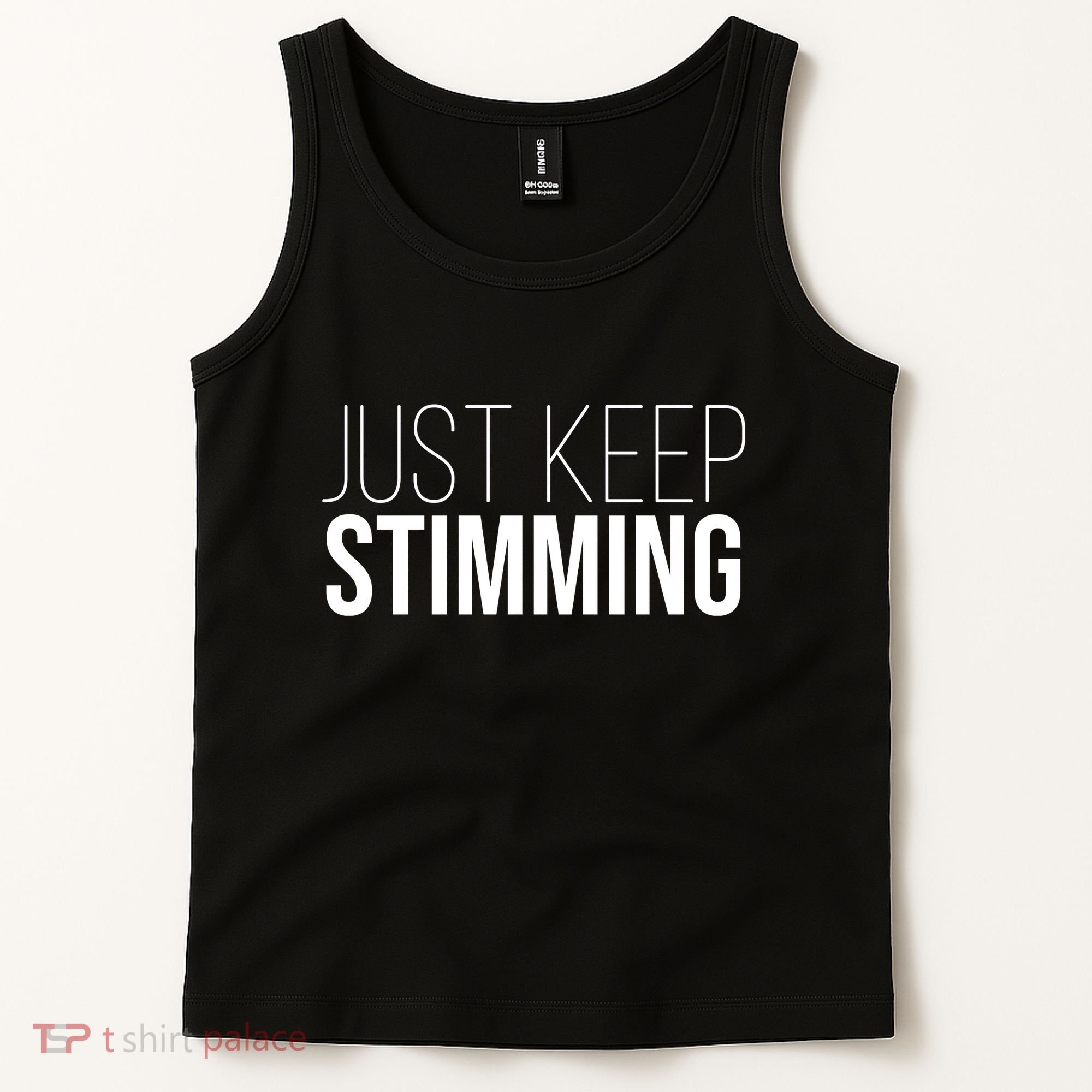 Just Keep Swimming Positive Quote Tank Top