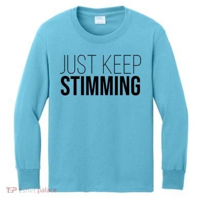 Just Keep Swimming Positive Quote Kids Long Sleeve Shirt