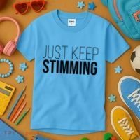 Just Keep Swimming Positive Quote Kids T-Shirt thumb 3