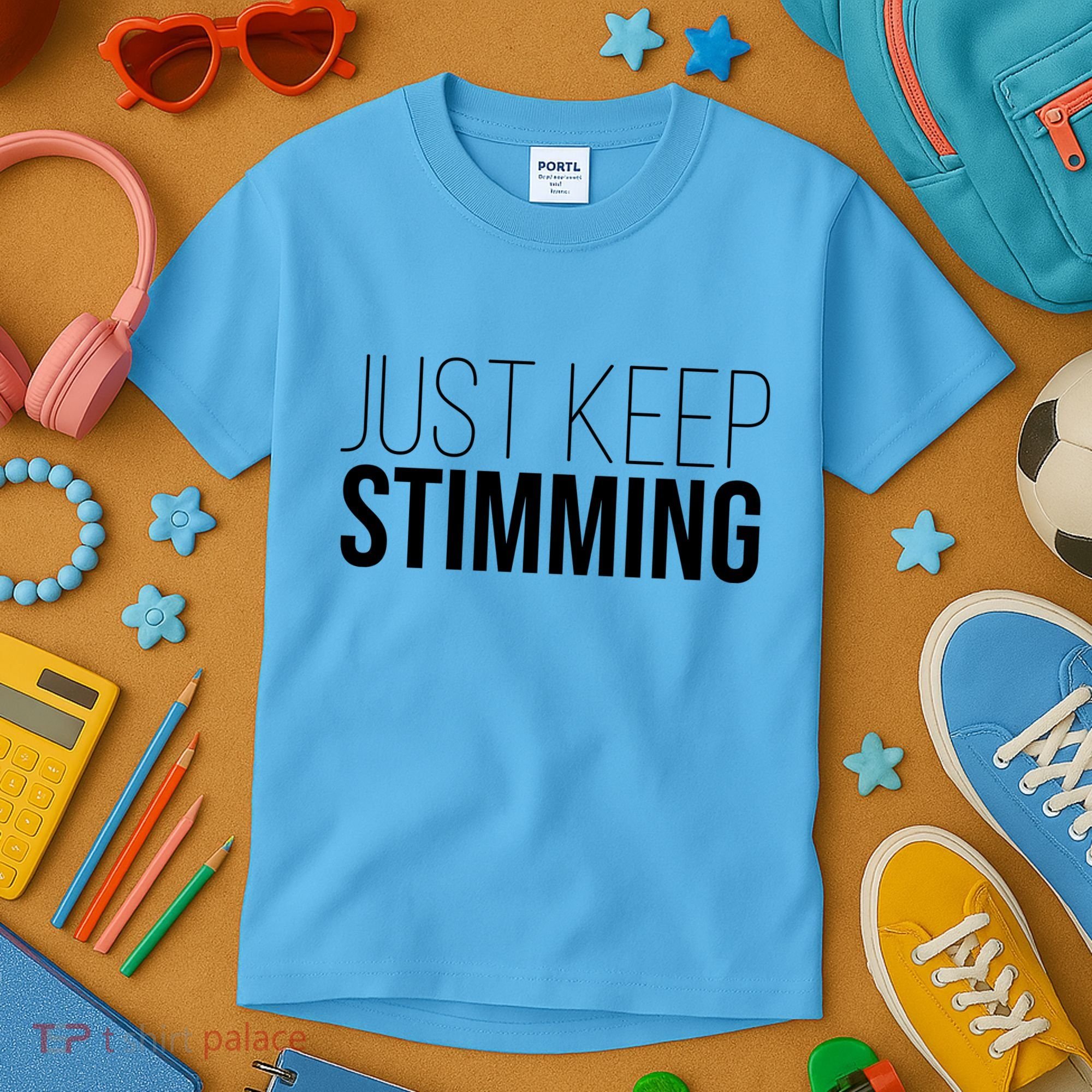 Just Keep Swimming Positive Quote Kids T-Shirt