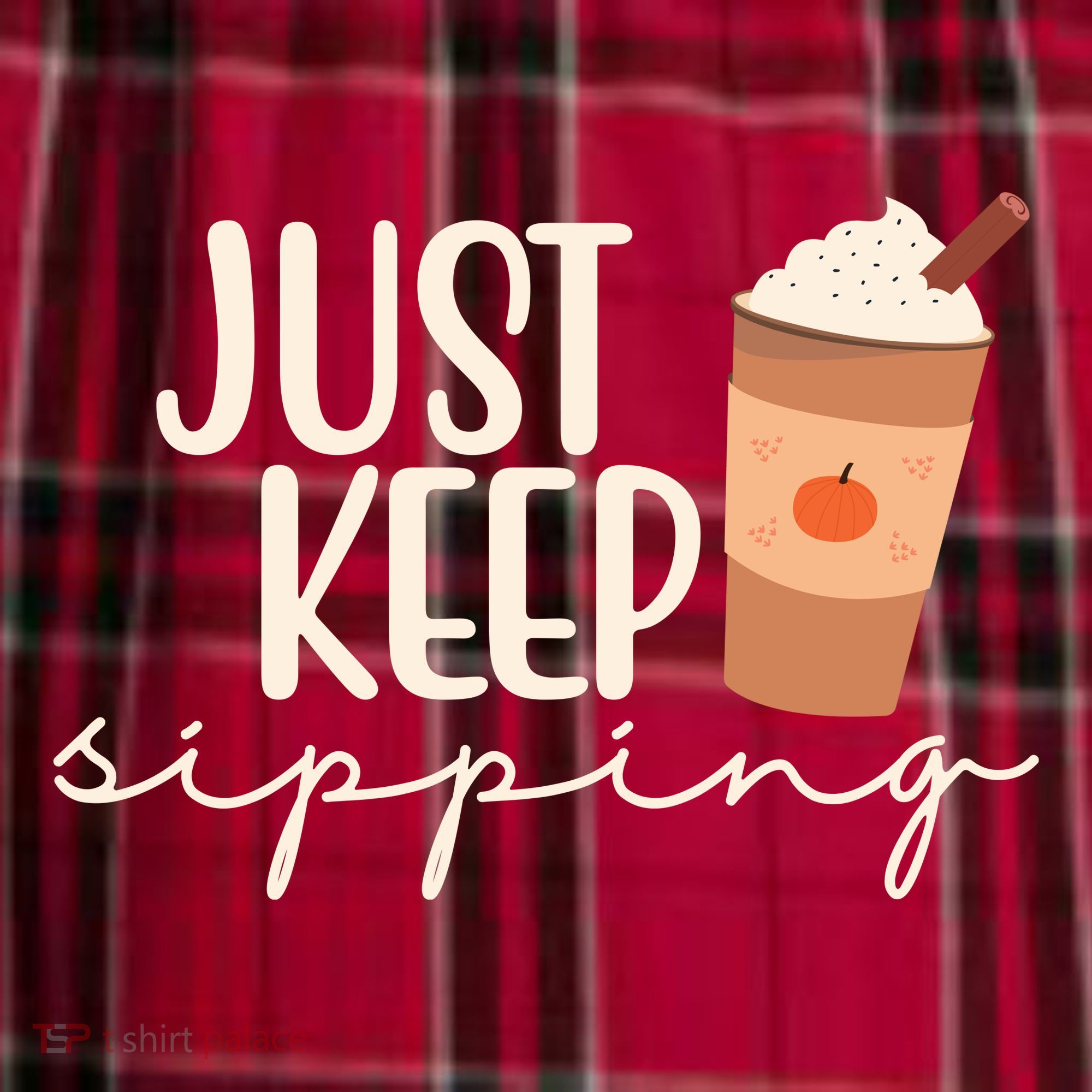 Just Keep Sipping Pumpkin Spice Coffee Lover Men's Flannel Plaid Pajama Pants