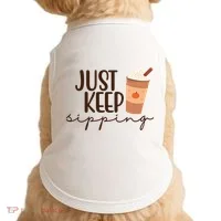 Just Keep Sipping Pumpkin Spice Coffee Lover Doggie Tank thumb 0
