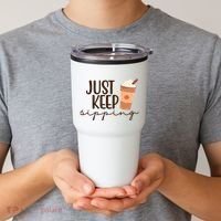 Just Keep Sipping Pumpkin Spice Coffee Lover Tumbler thumb 2