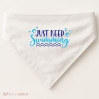 Just Keep Swimming I Love Swim USA-Made Doggie Bandana thumb 0