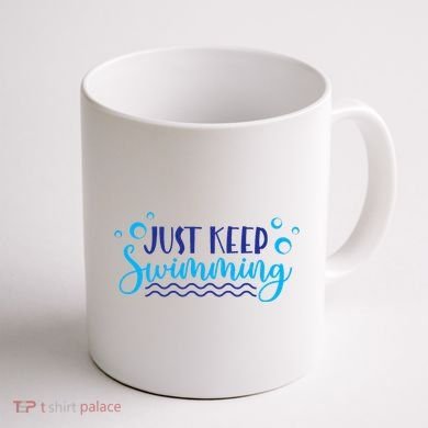Just Keep Swimming I Love Swim Coffee Mug back