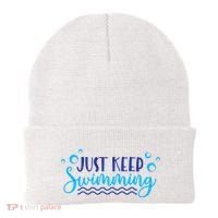 Just Keep Swimming I Love Swim Beanie thumb 0