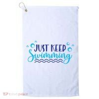 Just Keep Swimming I Love Swim Golf Towel thumb 0