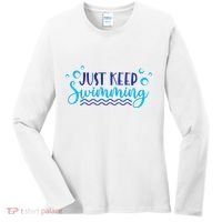 Just Keep Swimming I Love Swim Women's Long Sleeve Shirt thumb 0