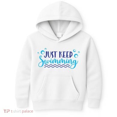 Just Keep Swimming I Love Swim Kids Hoodie