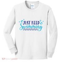 Just Keep Swimming I Love Swim Kids Long Sleeve Shirt thumb 0