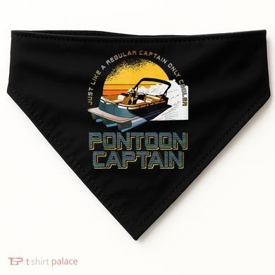 Just Like A Regular Captain Only Cooler Pontoon Captain USA-Made Doggie Bandana
