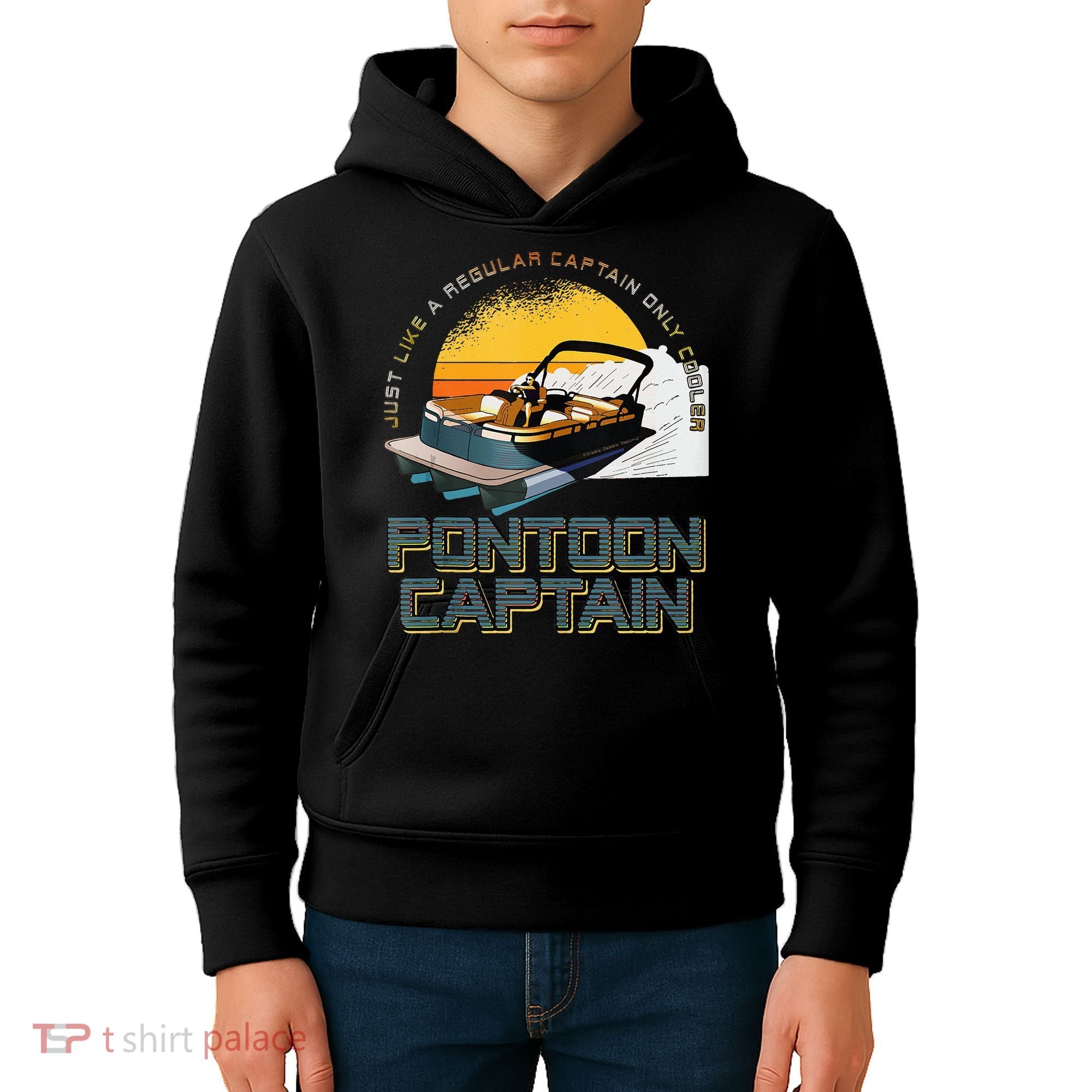 Just Like A Regular Captain Only Cooler Pontoon Captain Kids Hoodie