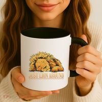Just Lion Around Lazy Cute Coffee Mug thumb 3