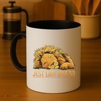 Just Lion Around Lazy Cute Coffee Mug thumb 4