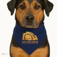 Just Lion Around Lazy Cute USA-Made Doggie Bandana thumb 1
