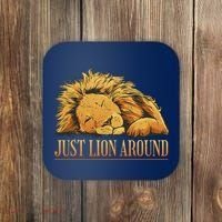 Just Lion Around Lazy Cute Coaster thumb 0