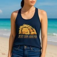 Just Lion Around Lazy Cute Women's Tank Top thumb 2