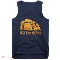 Just Lion Around Lazy Cute Tank Top thumb 0
