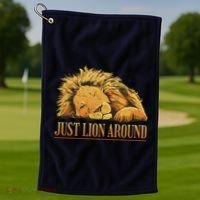 Just Lion Around Lazy Cute Golf Towel thumb 1