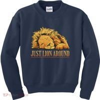 Just Lion Around Lazy Cute Kids Sweatshirt thumb 0