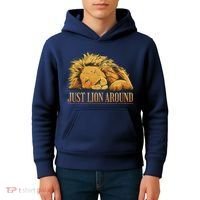 Just Lion Around Lazy Cute Kids Hoodie thumb 4