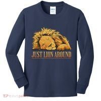 Just Lion Around Lazy Cute Kids Long Sleeve Shirt thumb 0