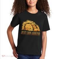 Just Lion Around Lazy Cute Kids T-Shirt thumb 2