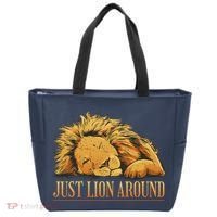 Just Lion Around Lazy Cute Tote Bag thumb 0