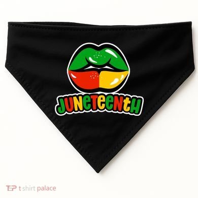 Juneteenth Lips Black History Month USA-Made Doggie Bandana