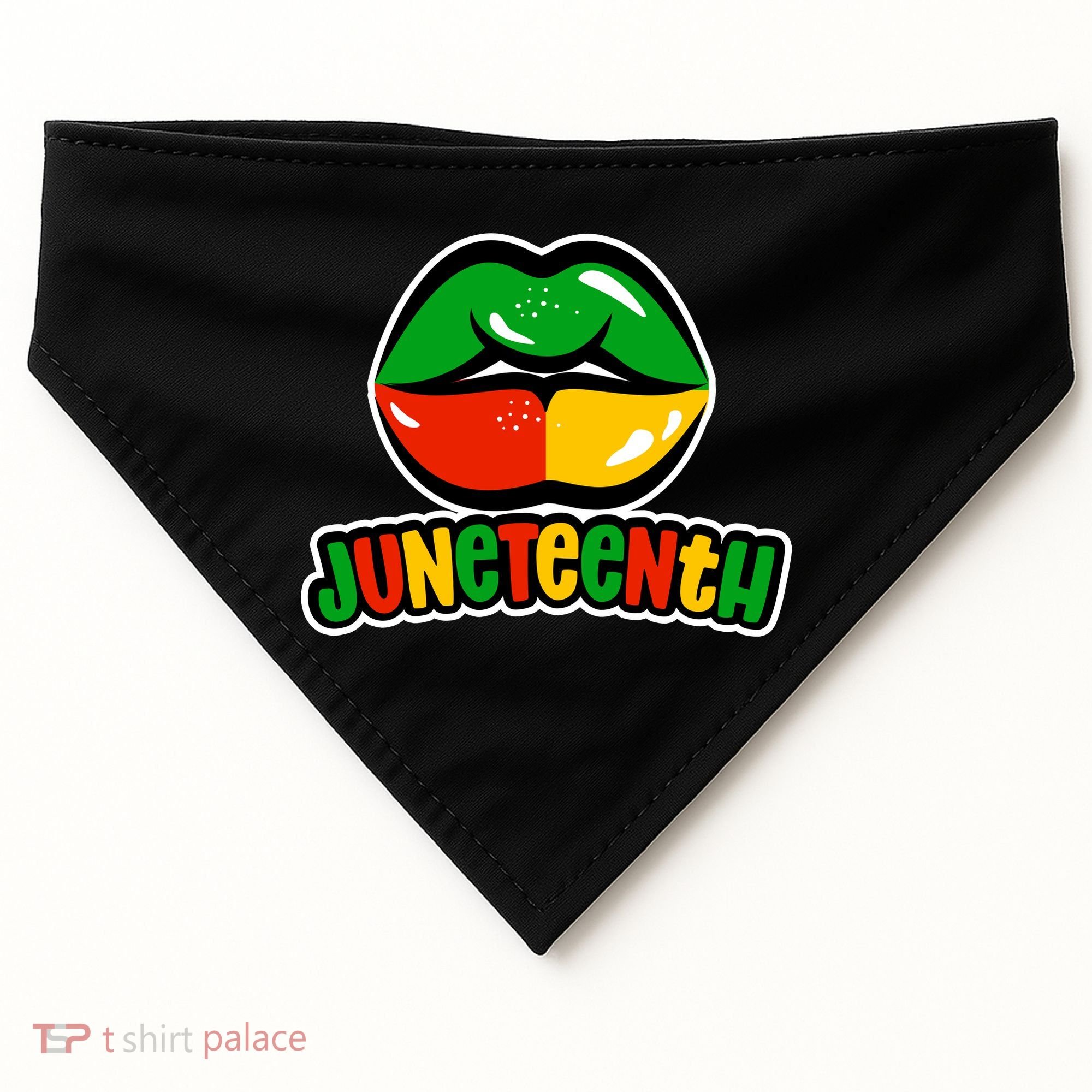 Juneteenth Lips Black History Month USA-Made Doggie Bandana