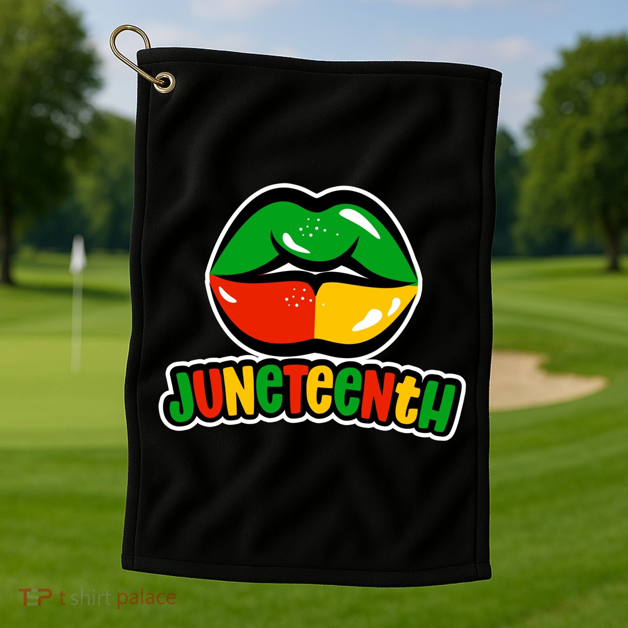 Juneteenth Lips Black History Month Golf Towel
