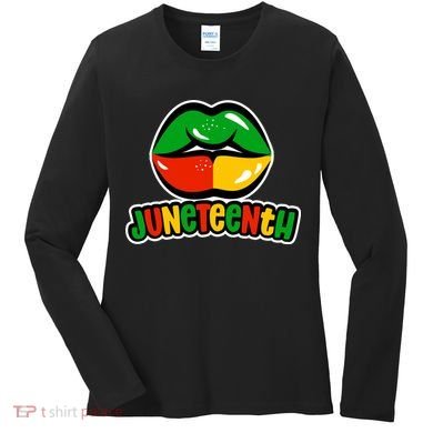 Juneteenth Lips Black History Month Women's Long Sleeve Shirt