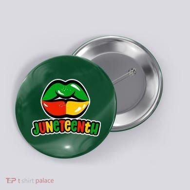Juneteenth Lips Black History Month Button