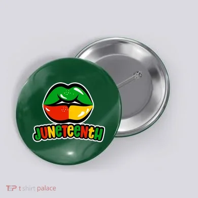 Juneteenth Lips Black History Month Button