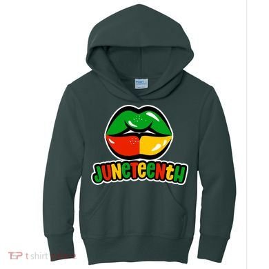 Juneteenth Lips Black History Month Kids Hoodie