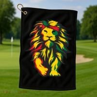 Juneteenth Lion Black History African American Golf Towel thumb 1