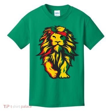 Juneteenth Lion Black History African American Kids T-Shirt