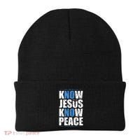 Jesus Love Bible Know Jesus Know Peace No Jesus No Peace Beanie thumb 0