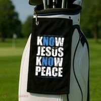 Jesus Love Bible Know Jesus Know Peace No Jesus No Peace Golf Towel thumb 2