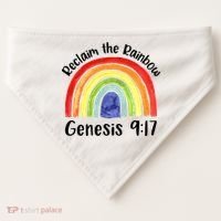 Jesus Lover Christian Reclaim The Rainbow USA-Made Doggie Bandana thumb 0