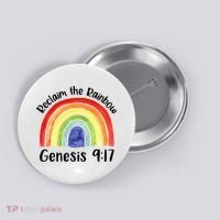 Jesus Lover Christian Reclaim The Rainbow Button thumb 0