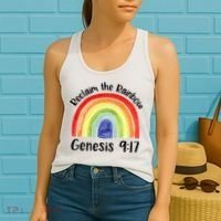 Jesus Lover Christian Reclaim The Rainbow Women's Tank Top thumb 2