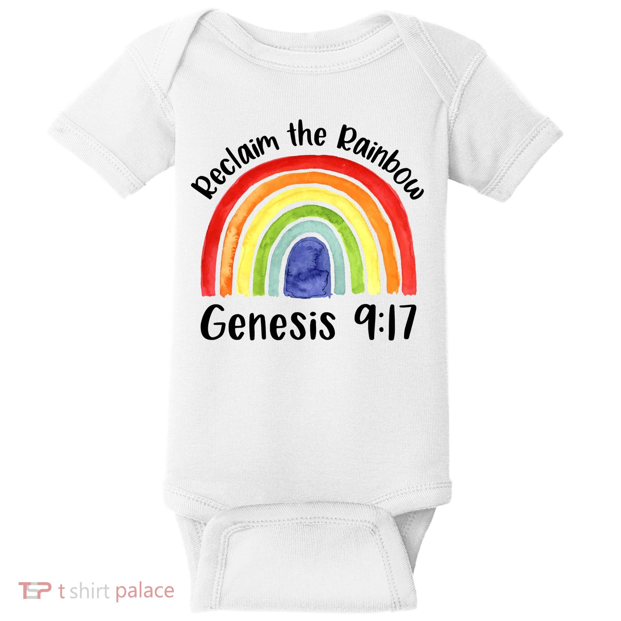Jesus Lover Christian Reclaim The Rainbow Baby Bodysuit