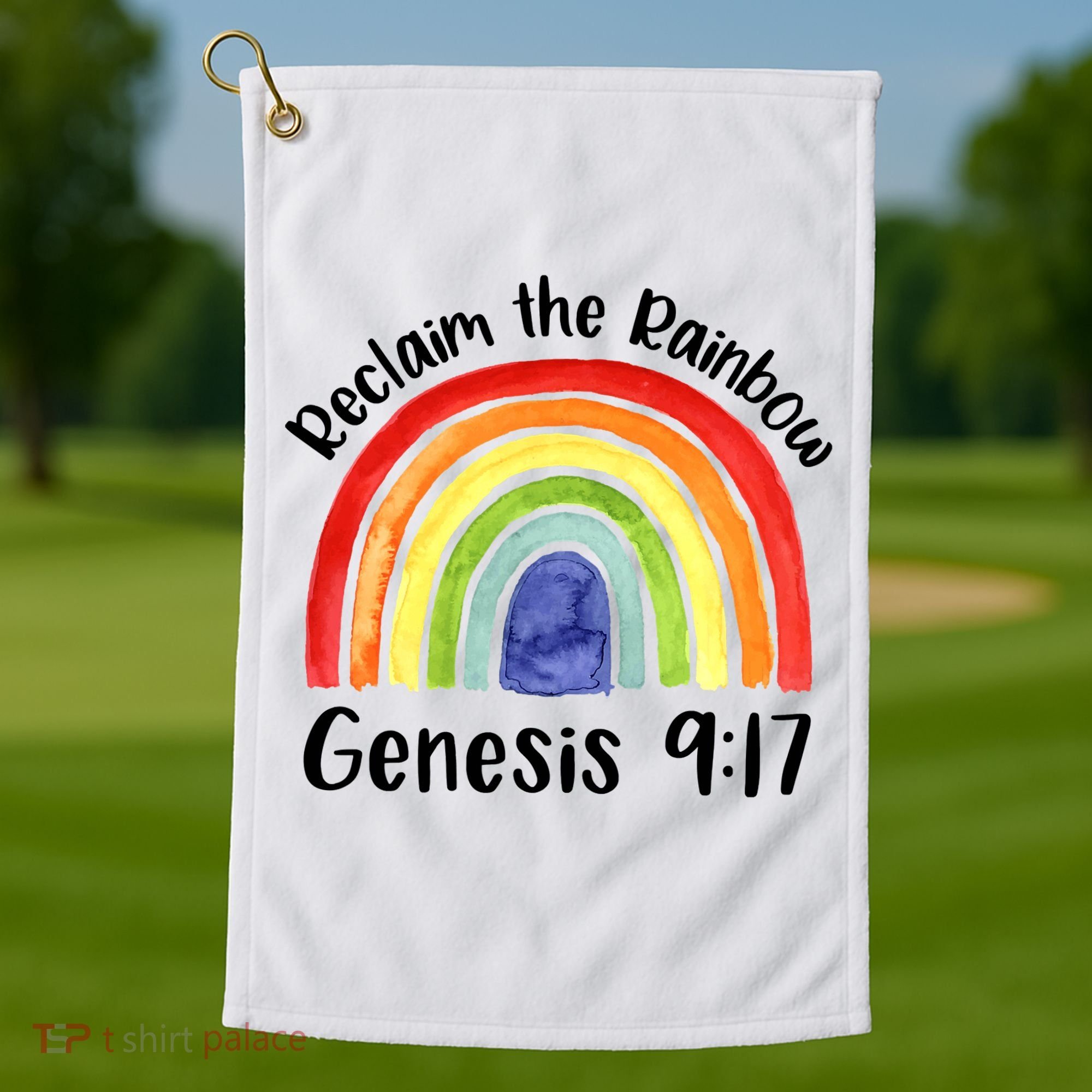 Jesus Lover Christian Reclaim The Rainbow Golf Towel